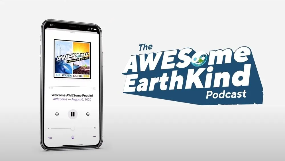 Animated still from the Awesome Earthkind podcast trailer.