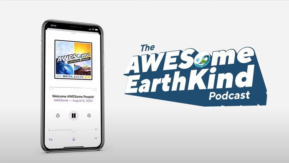 Animated still from the Awesome Earthkind podcast trailer.