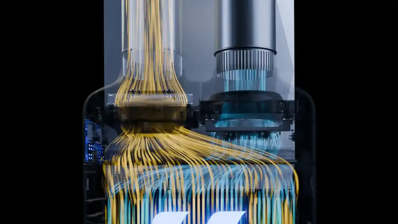 Shader-driven airflow animation for the Vibrant Air Fitness ERV