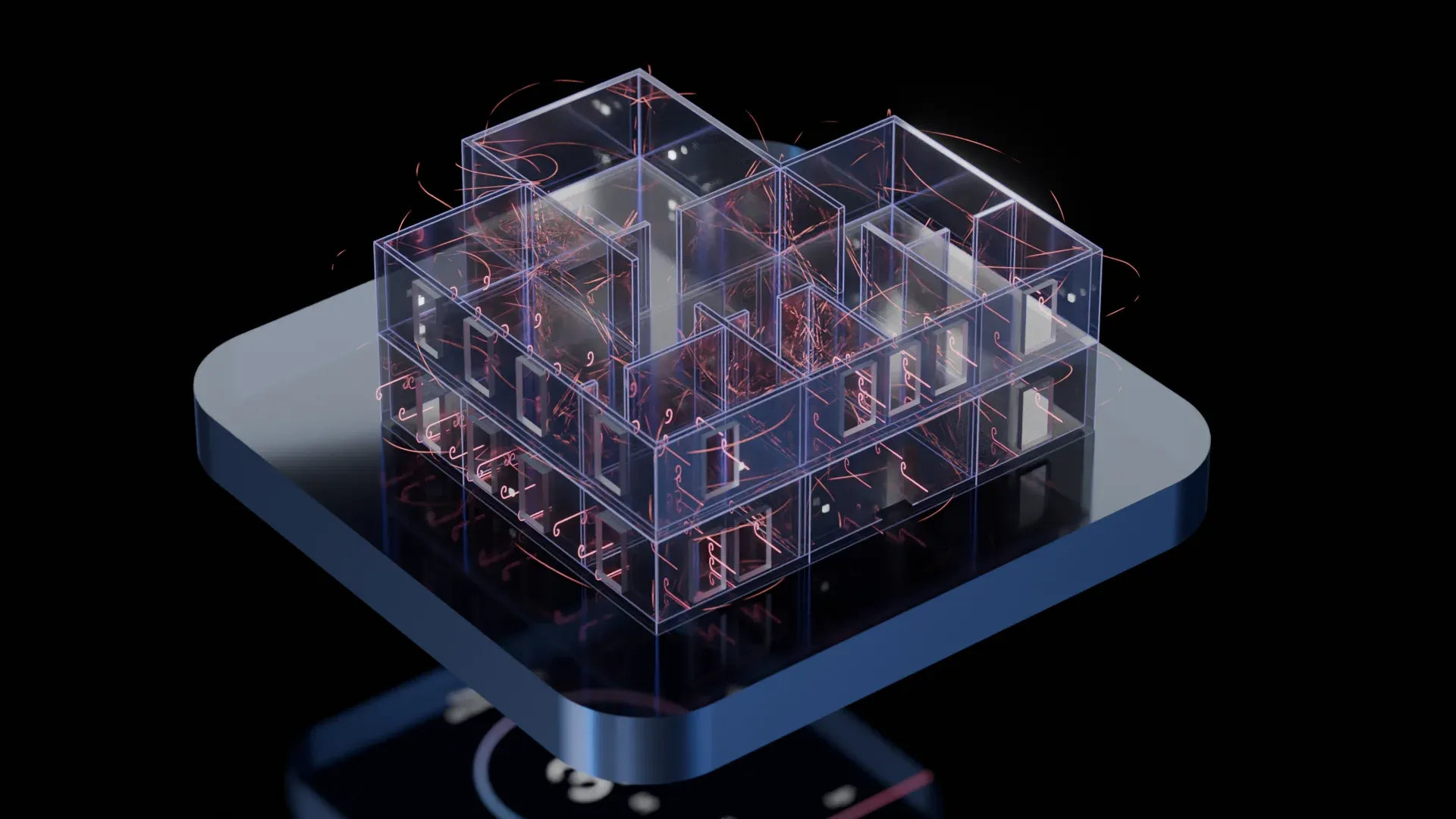 A 3D animated energy savings interface rendered in Blender for Vibrant Building Technologies.